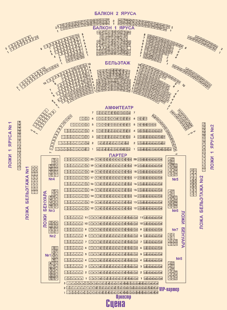Схема зала Театра Оперетты